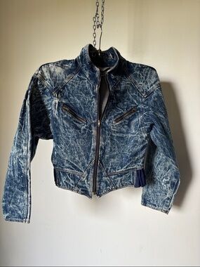 Vintage Denim Acid Wash Jacket 100% Cotton